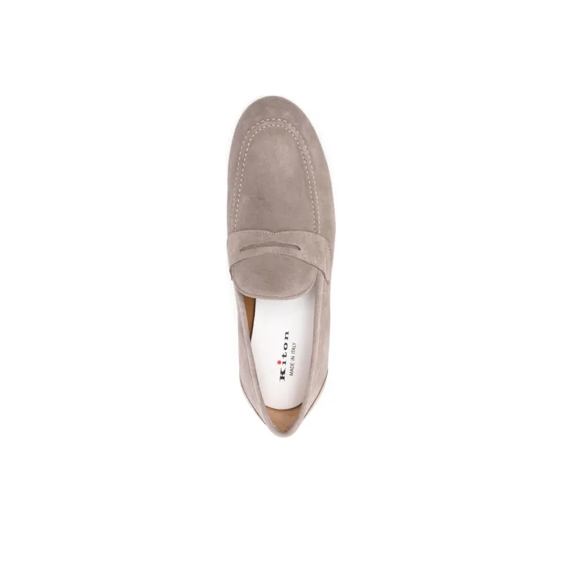 KITON Penny Slot Suede Loafers-4