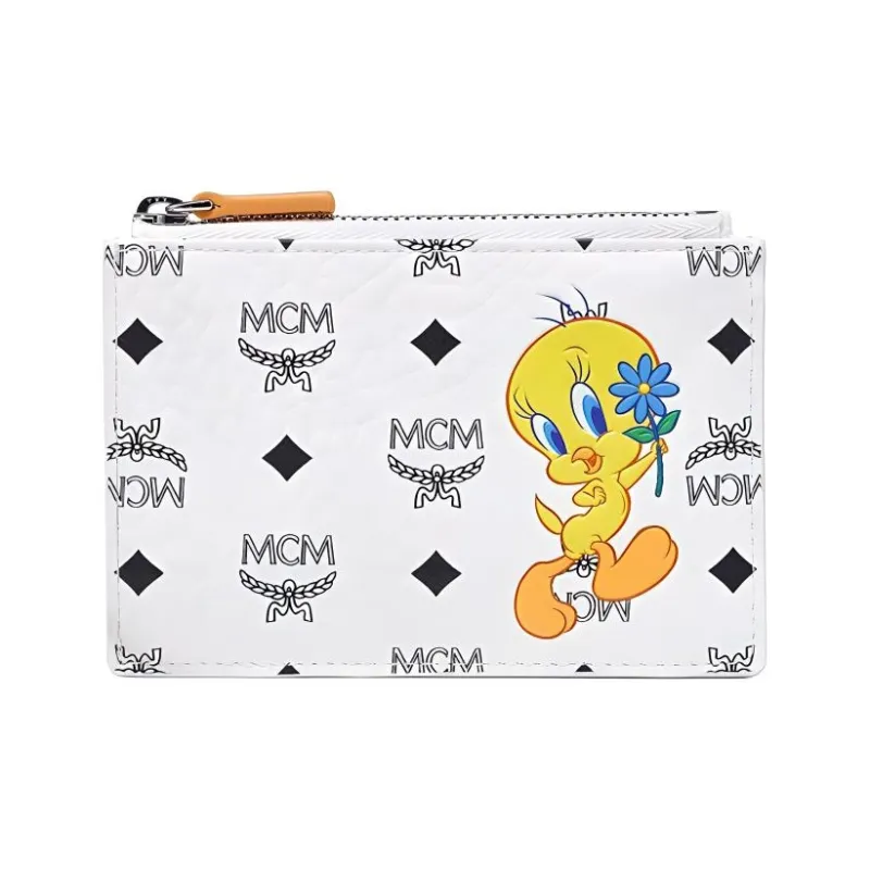 MCM Leather Coin Purses Card Holders Regular Unisex White-0