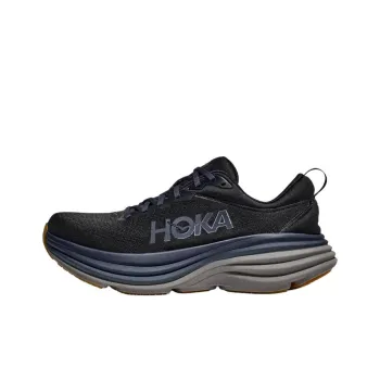 HOKA ONE ONE Bondi 8 Anti Slip Wear Resistant Low Top Casual Running Shoes Men's Black