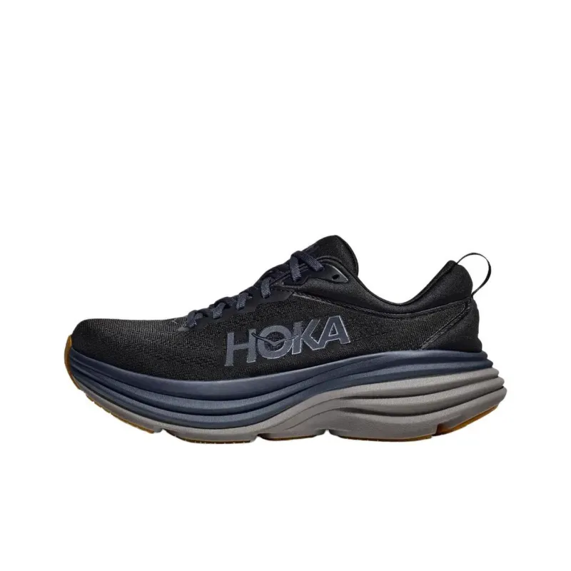 HOKA ONE ONE Bondi 8 Anti Slip Wear Resistant Low Top Casual Running Shoes Men's Black-0