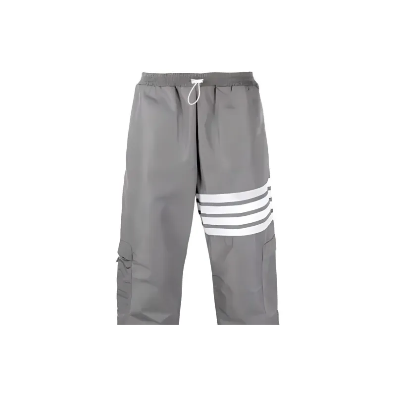 THOM BROWNE High Waist 4-Bar Striped Track Pants-4