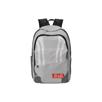 SRRW Polyester Student Backpack Regular Unisex Blue Green Gray