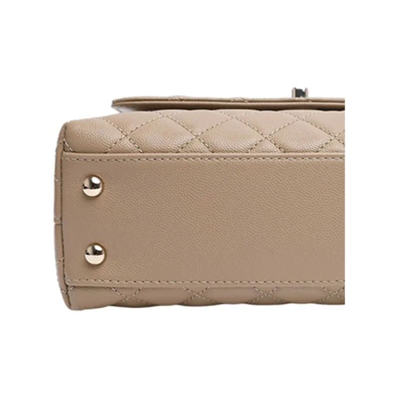 CHANEL Grain Calfskin Shoulder Bag, Handbag, Crossbody Bag Women's Beige-4