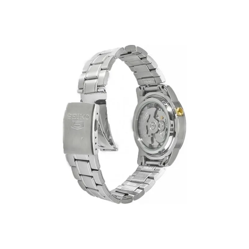 SEIKO Automatic Mechanical Movement Stainless Steel Strap Watch Unisex Gold Dial-3