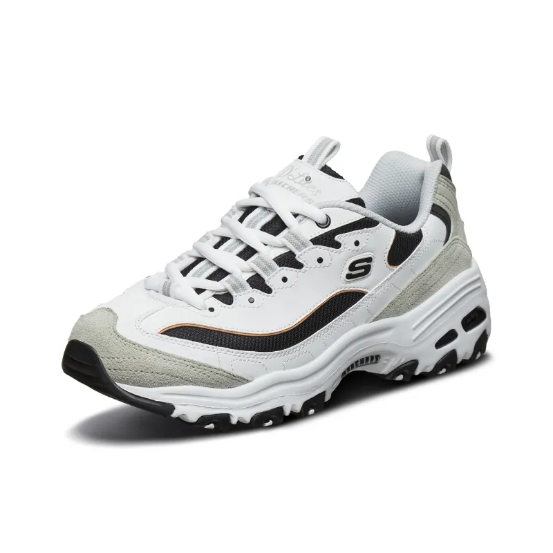 Skechers D'Lites 1.0 Casual Shoes Women's Low Top Light Gray/White/Black-7