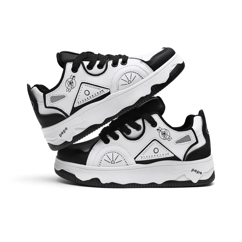 Pepe The Frog Skateboard Shoes Unisex Low Top Ecru/Classic Black White/White Green-10