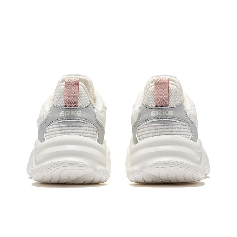 Erke Unrestrained Slip Resistant Low Top Casual Shoes Women's Microcrystal White Dew Gray-4