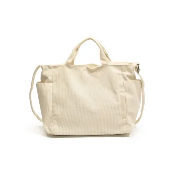 GOX Corduroy Tote Bag, Shopping Bag, Handbag, Shoulder Bag Women's White/Black/Jasper/Pink/Green
