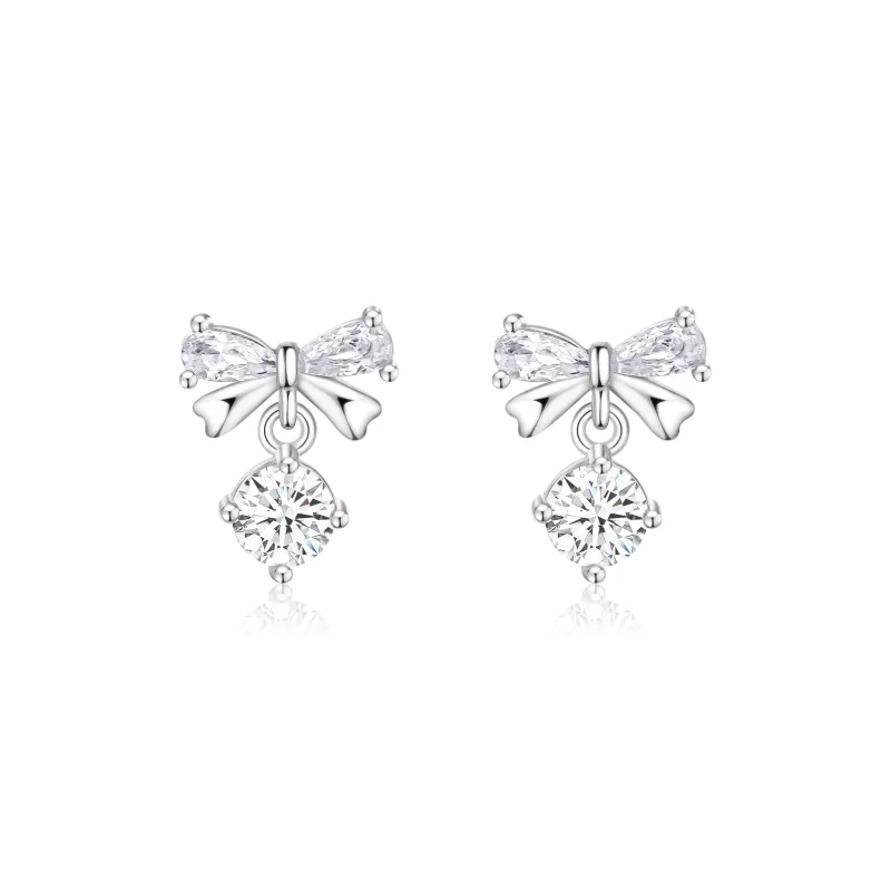 Lao Feng Xiang 999 Fine Silver Stud Earrings Women's-0
