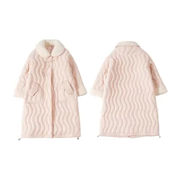 CAIHENGTONG Pajama Robe Women's Apricot Pink