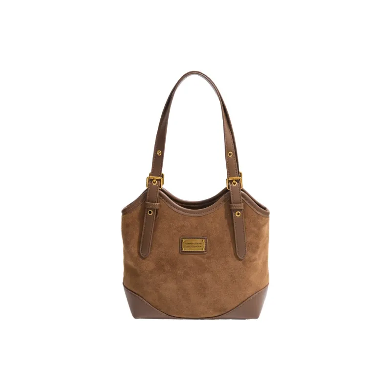 Morellybear Suede Shoulder Bag Regular Women's Black/Coffee/Brown/Khaki-4