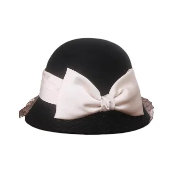 Peach Tea Wool Bucket Hats Women's