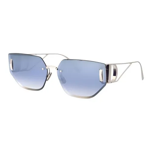 DIOR Metal Irregular Shape Sunglasses Women's Gold