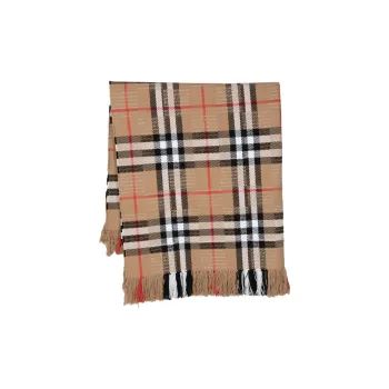 Burberry Checked Fringed Scarf