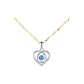 Heartbeat Necklace[Sunflower Seeds Arrow Heart Chain]Blue Zircon