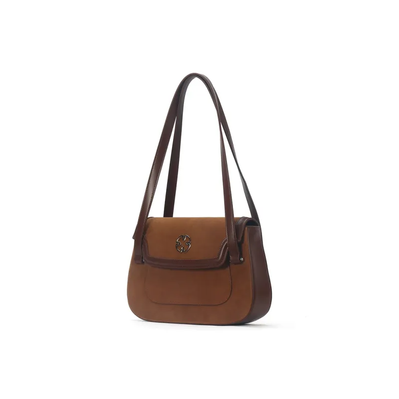 Gudair Suede Shoulder Bag Regular Women's Coffee-1