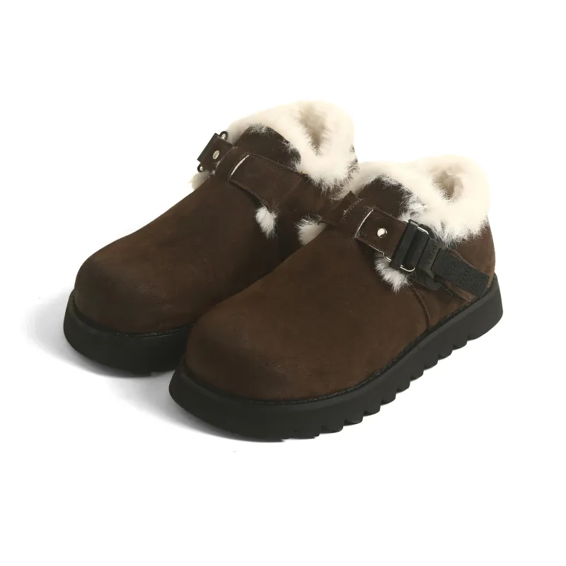 CHENTER KATER Fleece-Lined Bokken Shoes Non-slip Lightweight Low-Top Casual Shoes Women's-7