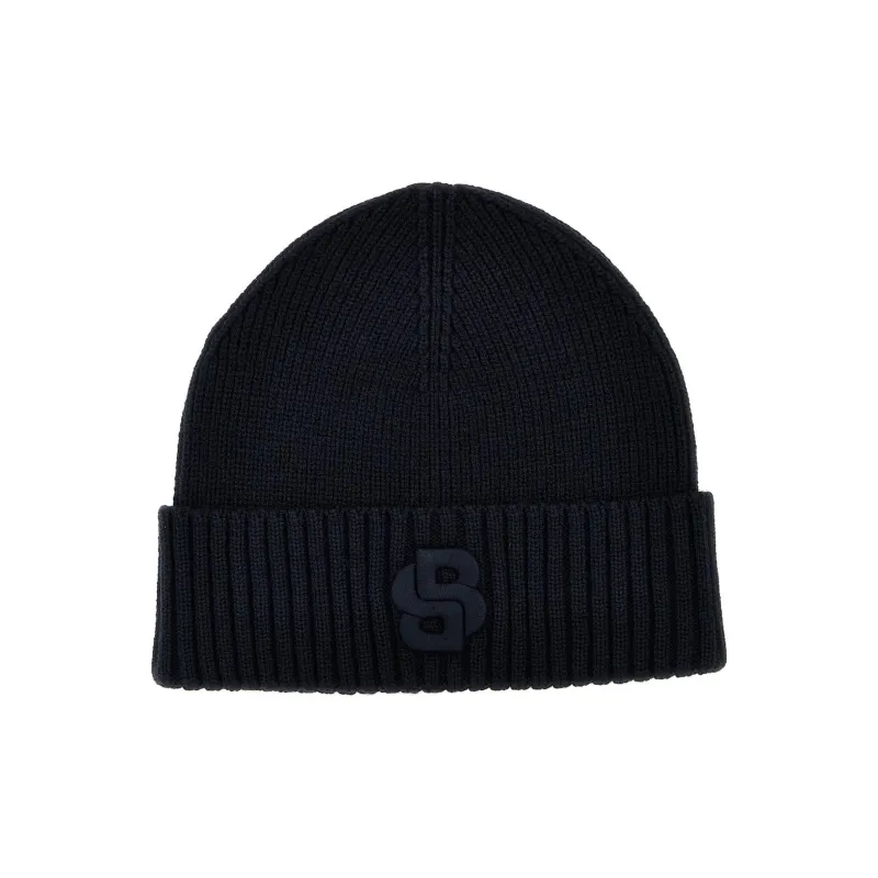 HUGO BOSS Logo Embroidered Knitted Beanie-0