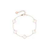 925 Sterling Silver Lucky Five-Flower Bracelet (White)