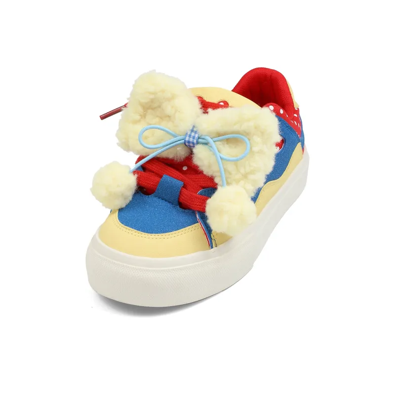 B10CROWN Anti Slip And Wear Resistant Breathable Low Top Skateboard Shoes Women's Red Yellow Blue-2