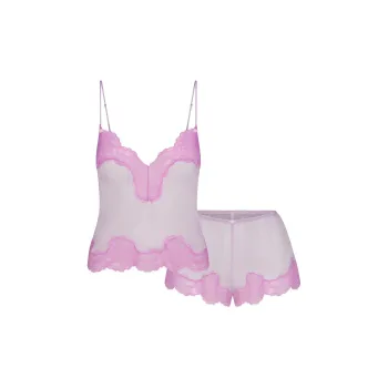 SKIMS Fake Day Collection FW24 ROMANCE LACE CAMI AND SHORT SET Pajama Set Women's Sugar Plum