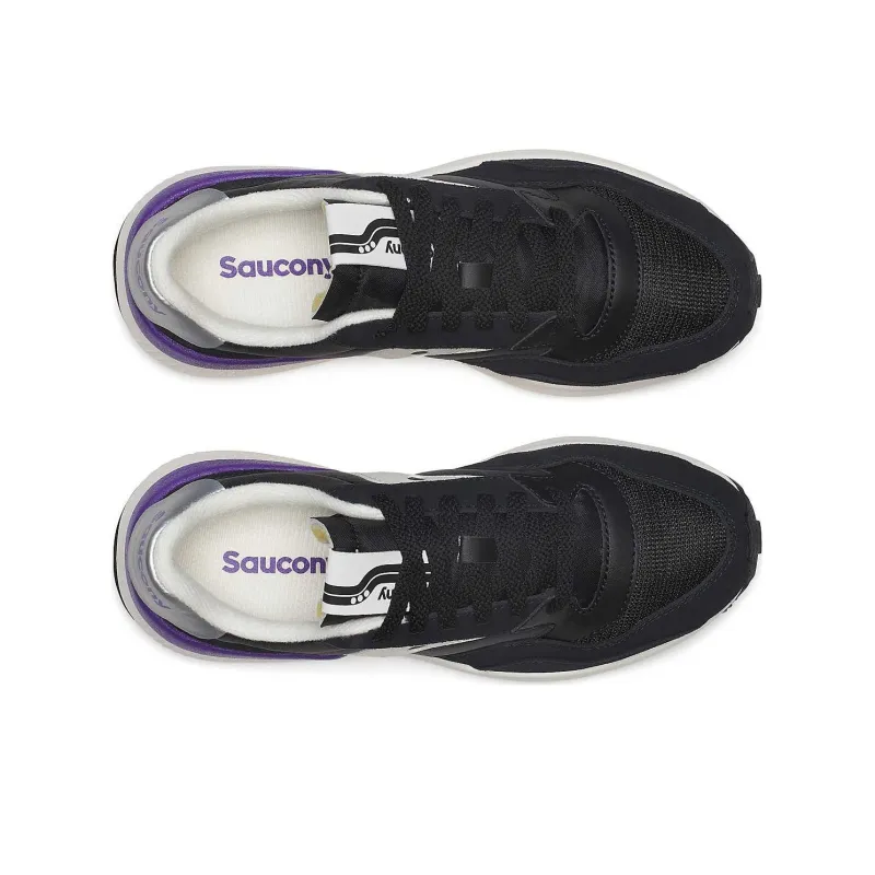 Saucony Jazz Anti Slip Wear Resistant Low Top Running Shoes Women's Black White-3