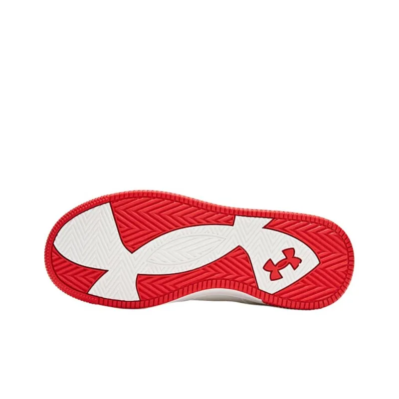 Under Armour Anti Slip Wear Resistant Mid Top Kids' Skateboarding Shoes White Teenagers-4