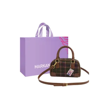 MARKANGARO PU Pillow Bag One Shoulder Handbag Regular Women's Black Dark Brown/Khaki/Ecru