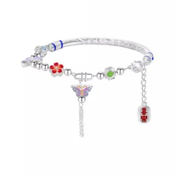 Qing Yi 999 Fine Silver Sterling Silver Bracelets Women's