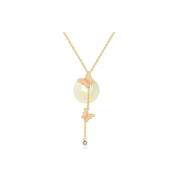 WEITIANXUAN Hetian Jade Necklaces Pale Greenish White Jade Women's
