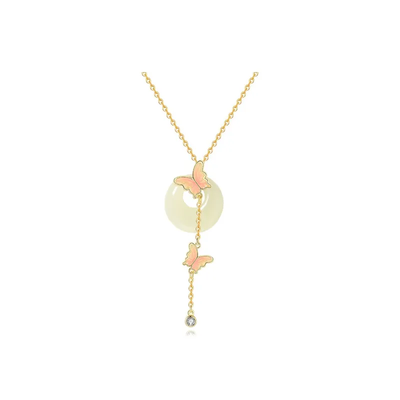 WEITIANXUAN Hetian Jade Necklaces Pale Greenish White Jade Women's-0