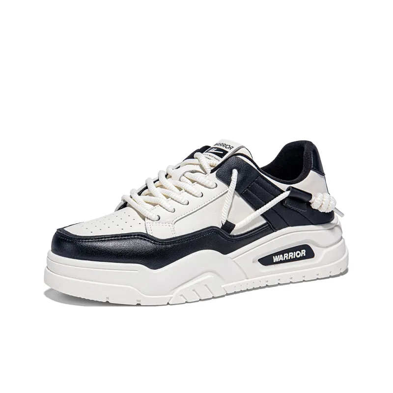 Warrior Casual Shoes Warm Cushioning And Wear Resistant Low Top Skateboard Shoes Men's Beige Black-2