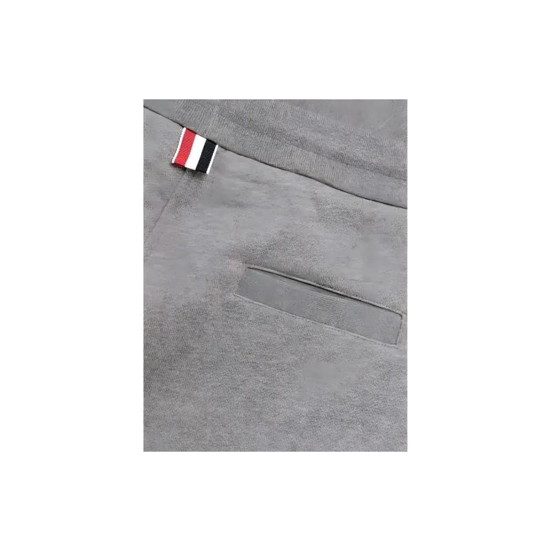 THOM BROWNE Striped Cotton Track Pants-4