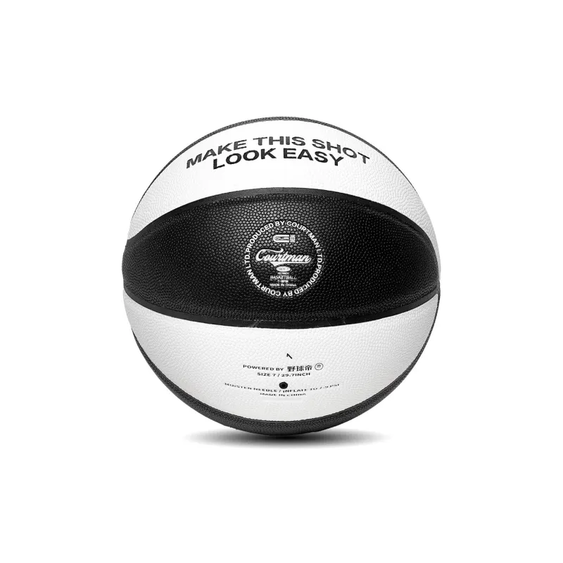 COURTMAN PU Basketball Black White Size 7 Ball Training Unisex-1