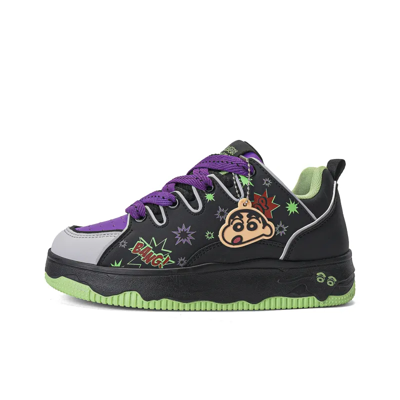 Crayon Shinchan Lightweight Breathable Height Increasing Low Top Skateboard Shoes Unisex-46