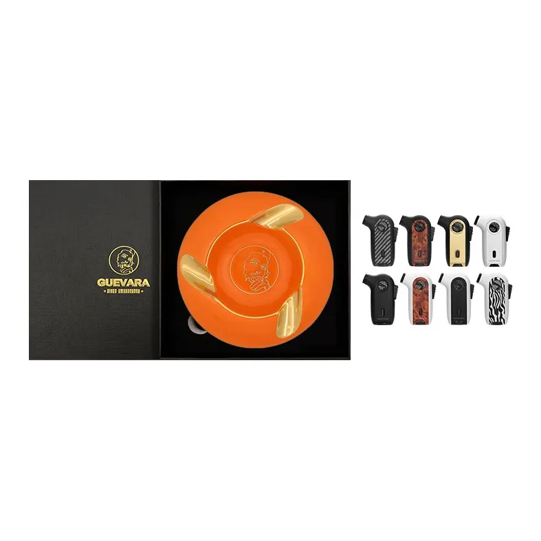 GUEVARA Three Slot Cigar And Cigarette Ceramic Ashtray, Suitable For Home And Office, Easy To Clean-3