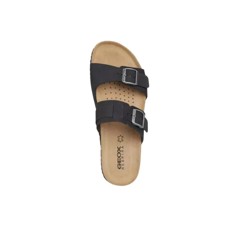 GEOX Sandal Ghita Slip Resistant Slide Slippers Men's Black-4