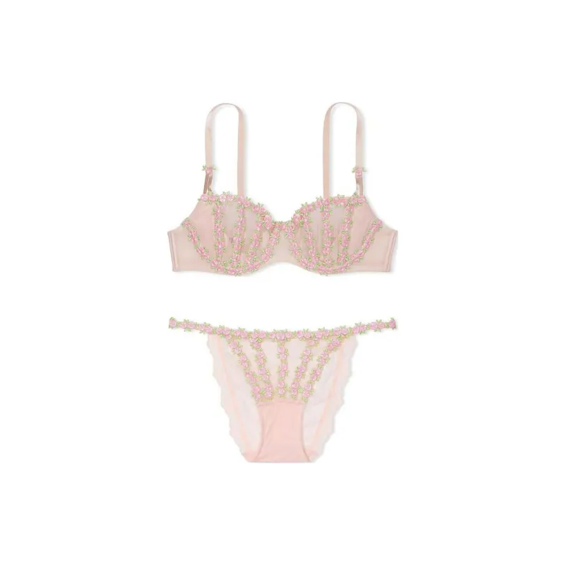 Victoria's Secret Underwear Set Women's Pink Print-0