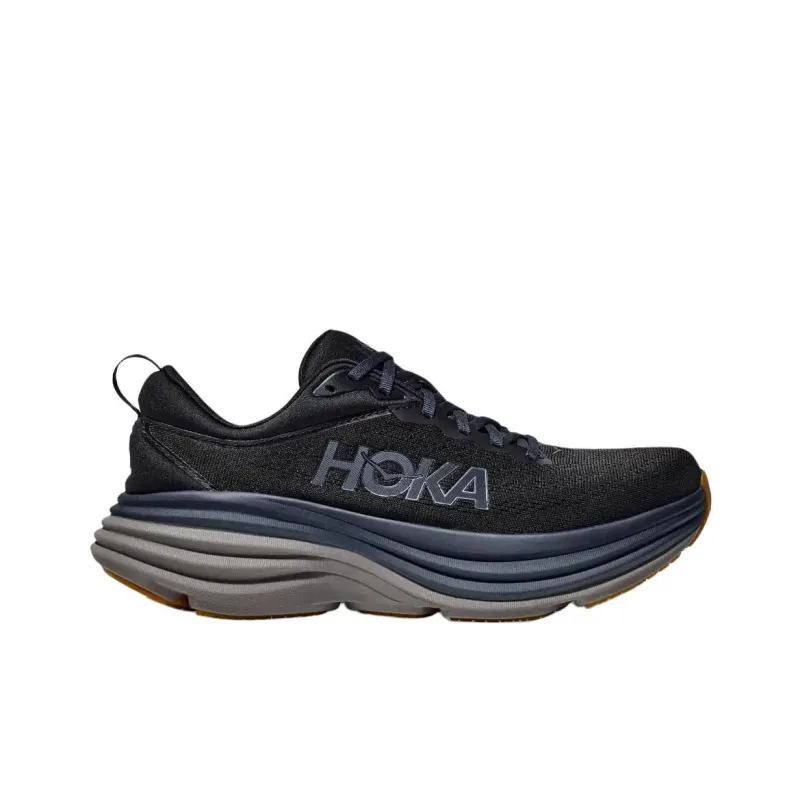 HOKA ONE ONE Bondi 8 Anti Slip Wear Resistant Low Top Casual Running Shoes Men's Black-1