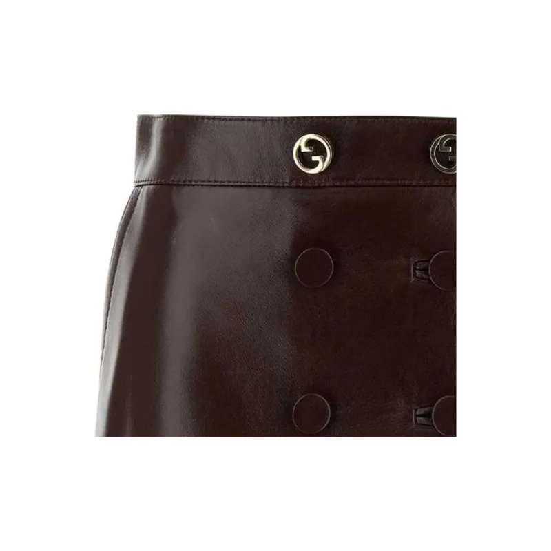 GUCCI Leather Mini Skirt-6