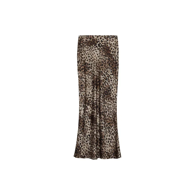 NancyCavally Casual Long Skirt Women's Leopard Print-1