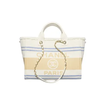 CHANEL Cotton Canvas Tote Bag, Shopping Bag, Shoulder Bag, Handbag Women's Multicolor