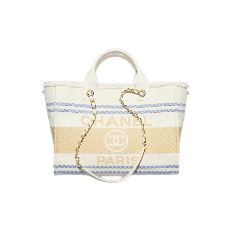 CHANEL Cotton Canvas Tote Bag, Shopping Bag, Shoulder Bag, Handbag Women's Multicolor-0