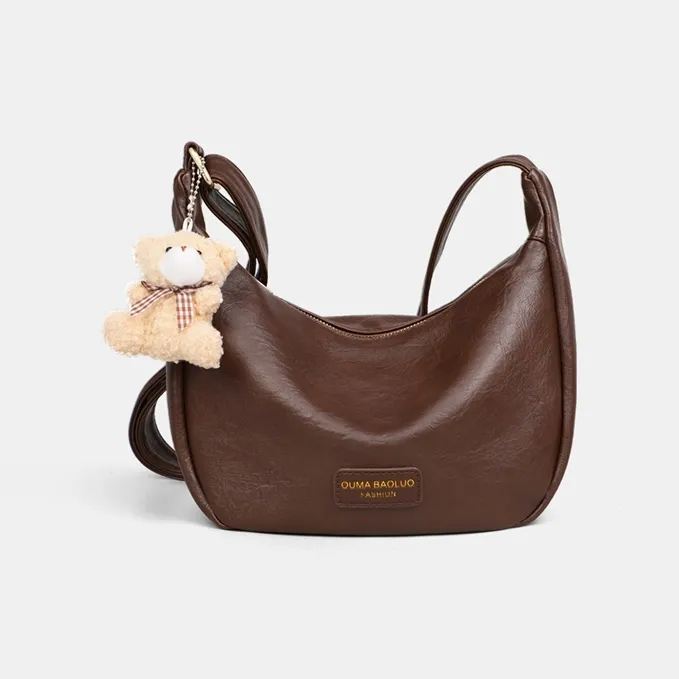VINEY Pu Shoulder Bag Crossbody Bag Dumpling Bag Regular Women's Coffee-3