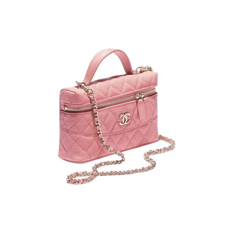 CHANEL Caviar Calfskin Shoulder Bag, Crossbody Bag, Handbag Women's Pink-1