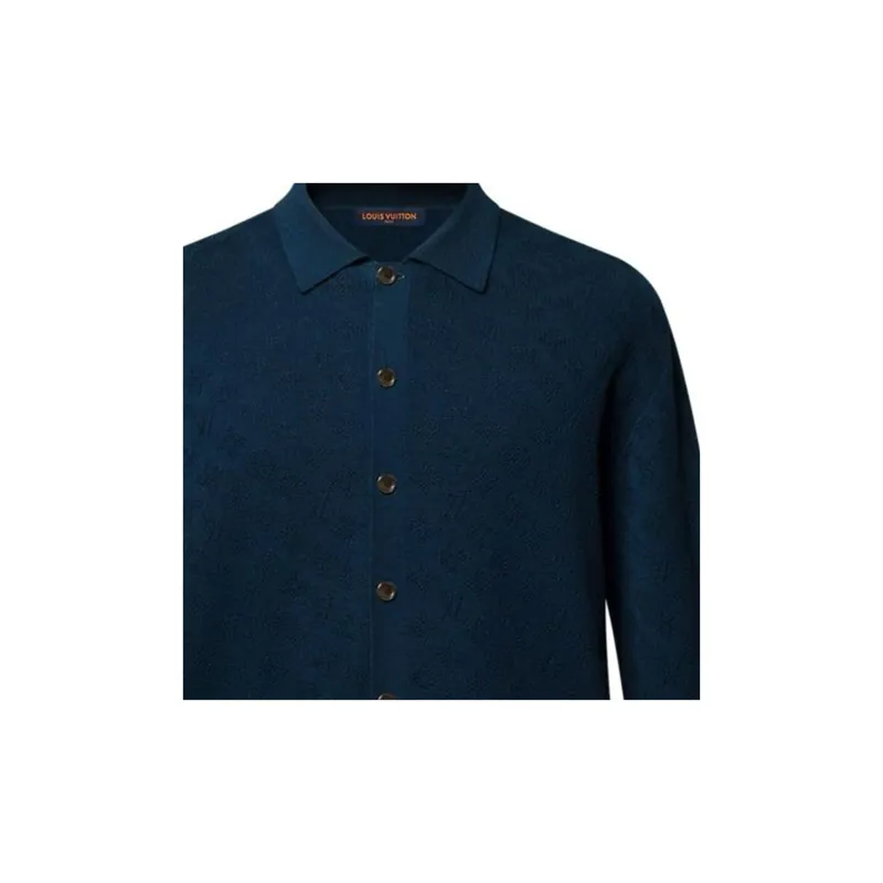 LOUIS VUITTON Monogram Pointelle Cotton Overshirt-6