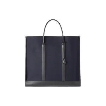 Loro Piana Cashmere Tote Bag Shopping Bag Handbag Large Size Men's Navy And Black