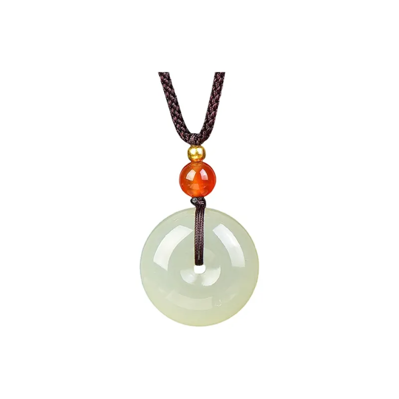 Shujie Hetian Jade Necklaces White Jade/Pale Greenish White Jade Unisex-0