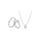 Sparkling Galaxy Clothing Sets[Couple Rings+Necklace]-S925 Silver