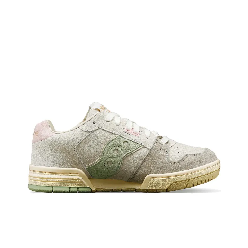 Saucony Anti Slip Wear Resistant Low Top Skateboard Shoes Women's Beige Green-1